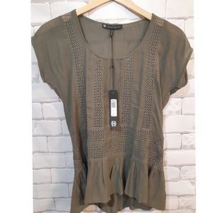 House of Harlow 1960 Olive Green blouse NWT